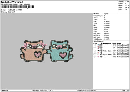Cats 0401 Embroidery File 6 sizes