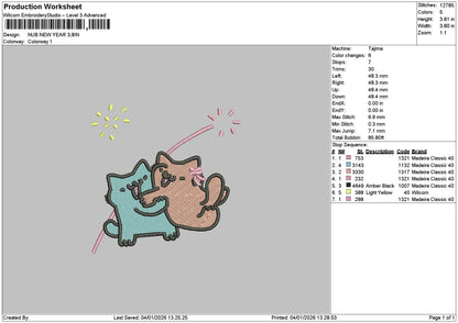 Cats 0401a Embroidery File 6 sizes