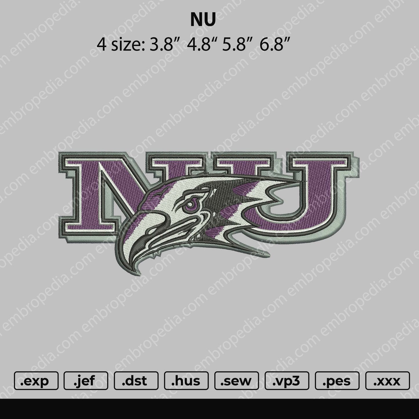 NU Embroidery File 4 size