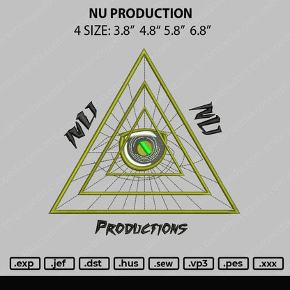 Nu Production Embroidery File 4 size