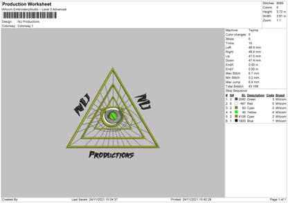 Nu Production Embroidery File 4 size