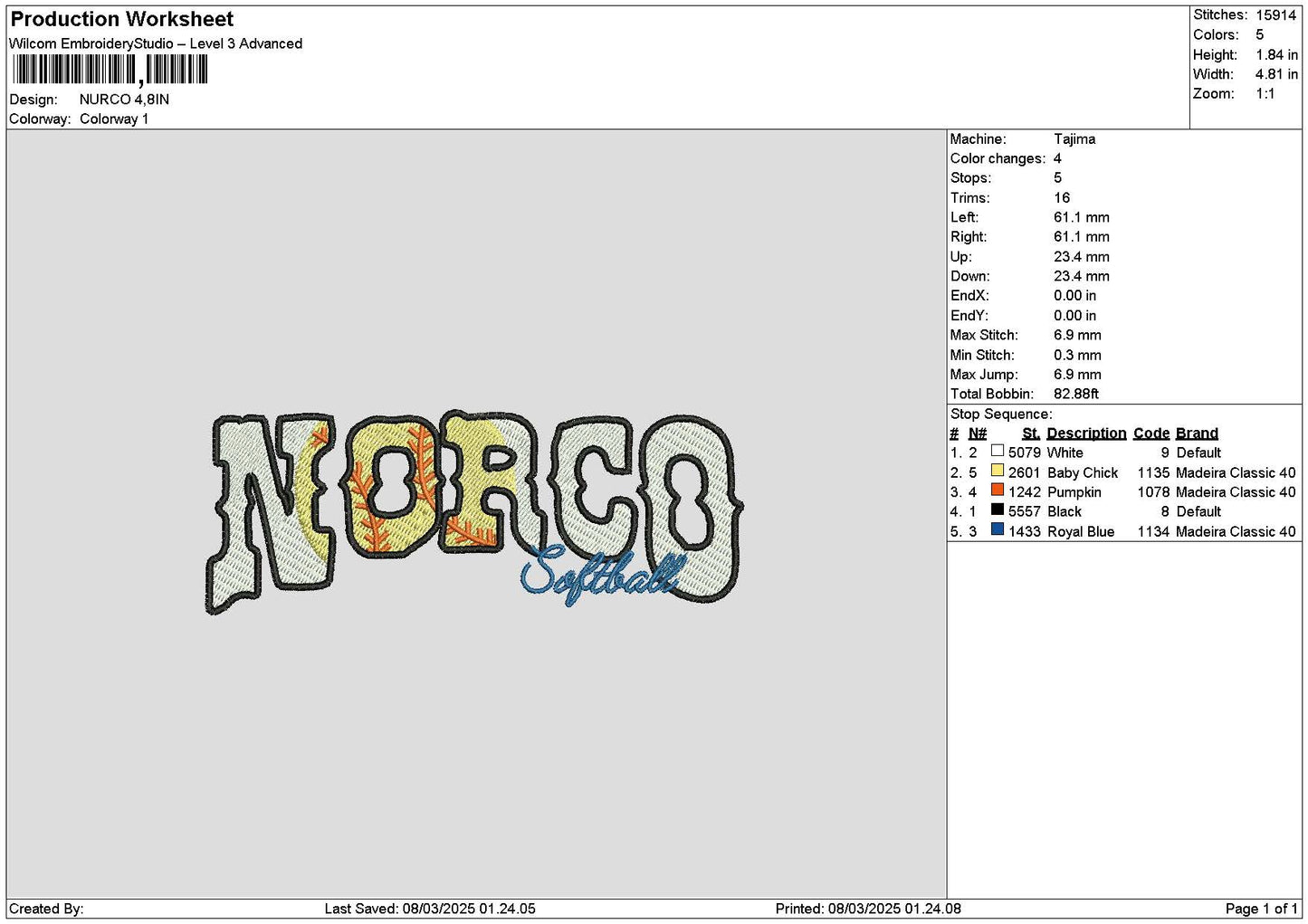 Norcotext Embroidery File 6 sizes