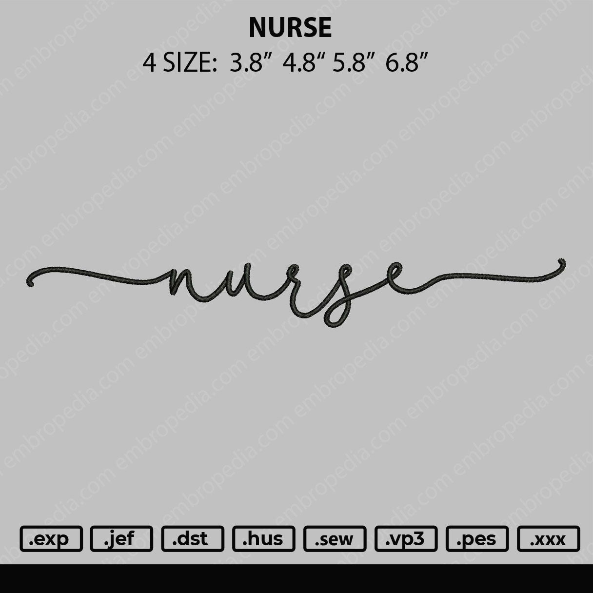 Nurse 002 Embroidery File 4 size