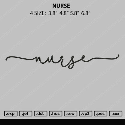 Nurse 002 Embroidery File 4 size