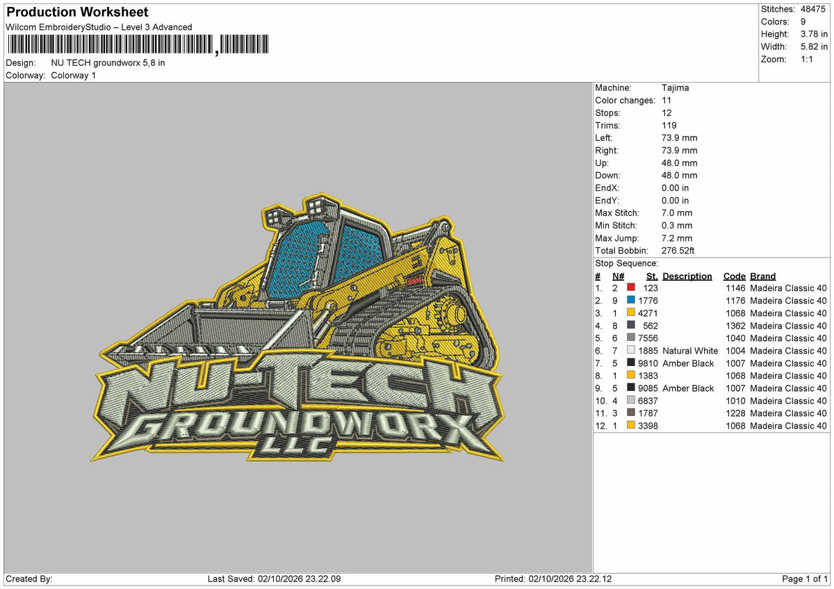 Groudworx Text Embroidery Machine Design File 6 sizes