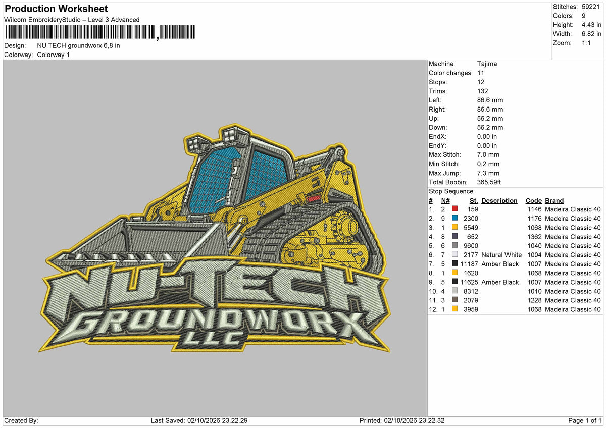 Groudworx Text Embroidery Machine Design File 6 sizes