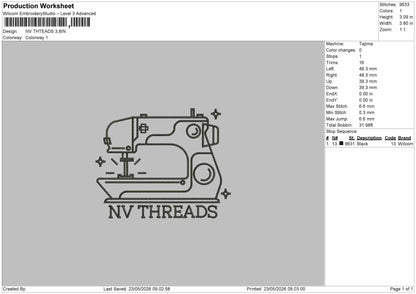 NV THREADS Embroidery Machine Design File
