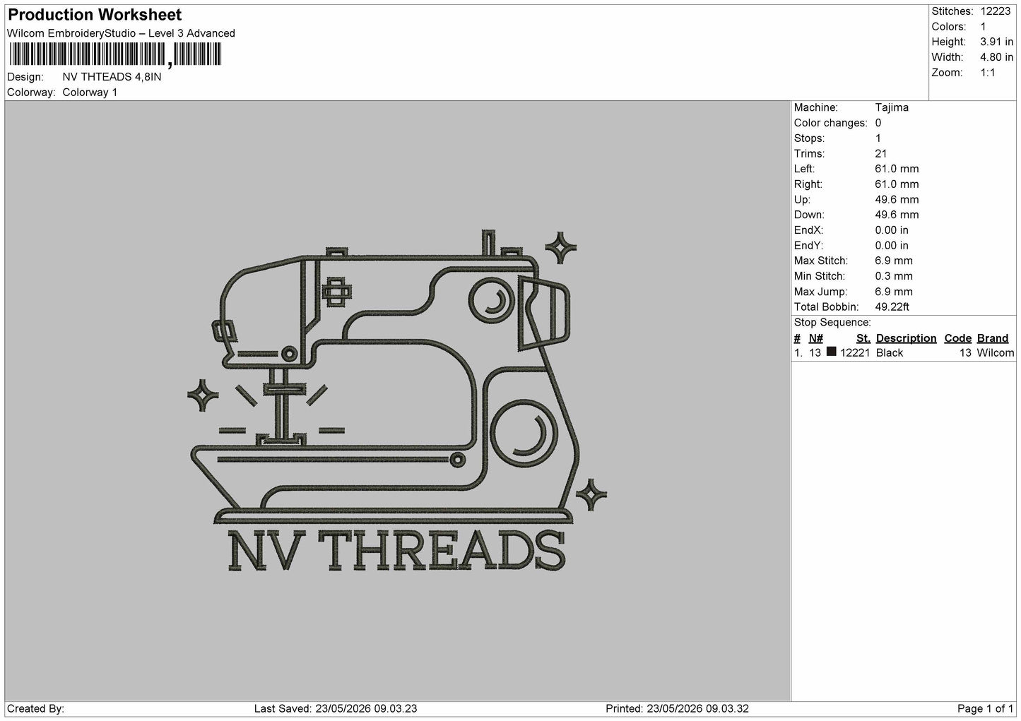 NV THREADS Embroidery Machine Design File