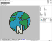 N WRLD Embroidery File 4 size