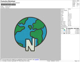 N WRLD Embroidery File 4 size