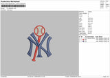 Ny Baseball 0906 Embroidery File 6 sizes