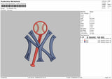 Ny Baseball 0906 Embroidery File 6 sizes