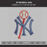 Ny Baseball 0906 Embroidery File 6 sizes