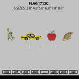 Flag 1712c Embroidery File 6 sizes