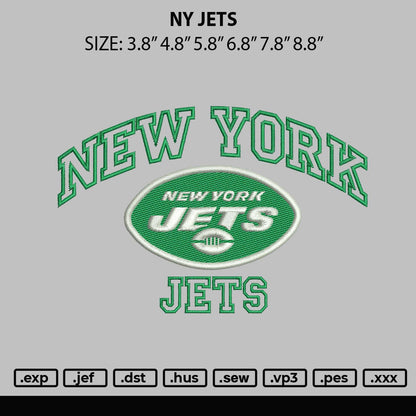 Ny Jets Embroidery File 6 sizes