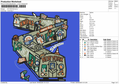 Newyork 3009 Embroidery Machine Design File 6 sizes