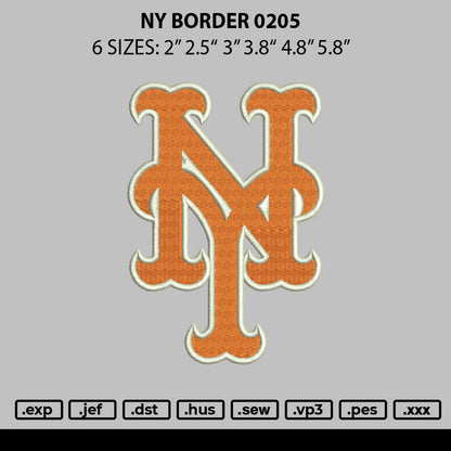 Ny Border 0205 Embroidery File 6 sizes