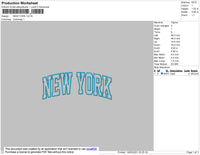 New York Text Embroidery File 4 size