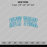 New York Text Embroidery File 4 size