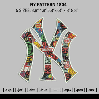 Ny Pattern 1804 Embroidery File 6 sizes