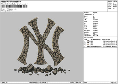 Ny Pattern 01 Embroidery File 6 sizes