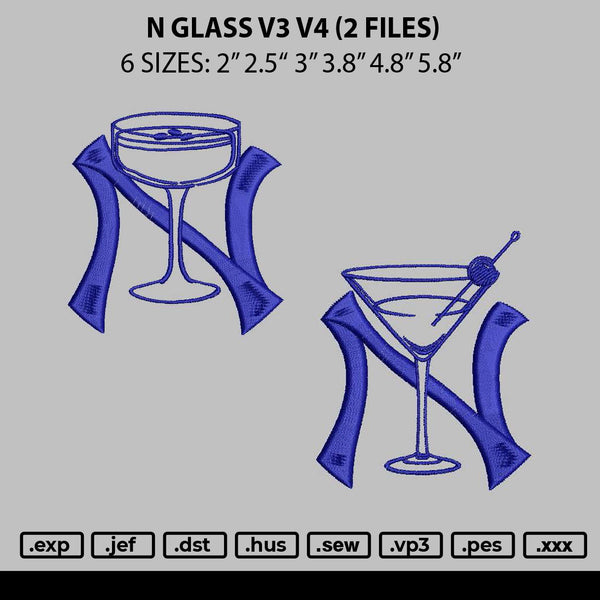 N Glass V3 V4 Embroidery 2 Files