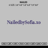 Nailed Embroidery File 6 sizes
