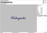 Nailstext 1505 Embroidery File 6 sizes