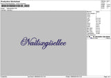 Nailstext 1505 Embroidery File 6 sizes