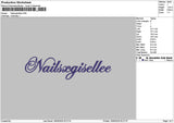 Nailstext 1505 Embroidery File 6 sizes
