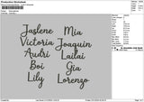Names 2212b Embroidery File 6 sizes