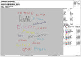 Names 0106 Embroidery File 6 sizes