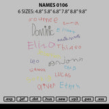 Names 0106 Embroidery File 6 sizes
