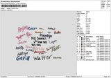 Names 1106 Embroidery File 6 sizes