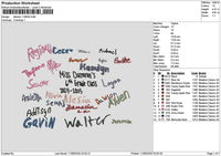 Names 1106 Embroidery File 6 sizes
