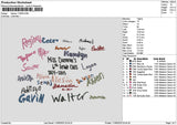 Names 1106 Embroidery File 6 sizes