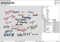 Names 1106 Embroidery File 6 sizes