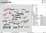 Names 1106 Embroidery File 6 sizes