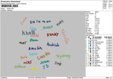 Names 1004 Embroidery File 6 sizes