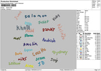 Names 1004 Embroidery File 6 sizes