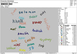 Names 1004 Embroidery File 6 sizes