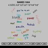 Names 1004 Embroidery File 6 sizes