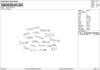 Names Line Embroidery File 6 sizes