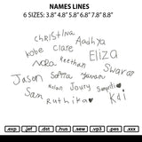 Names Line Embroidery File 6 sizes