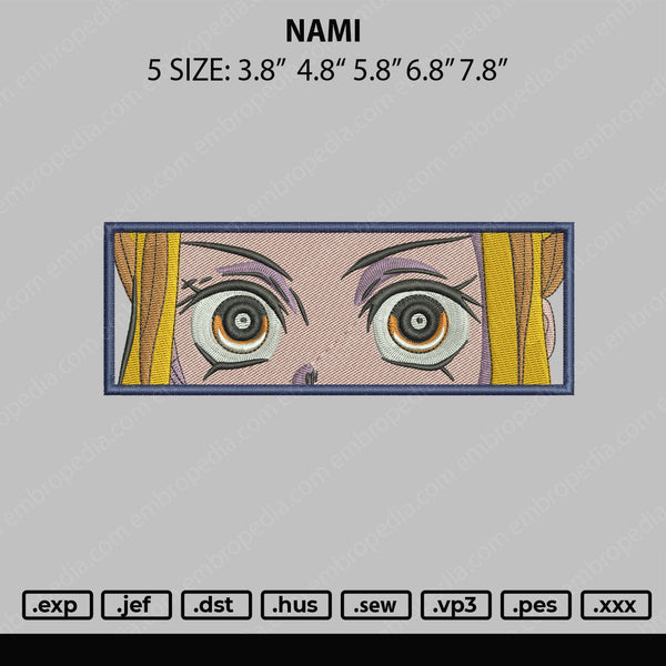 Nami Embroidery File 5 sizes