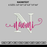 Naomitext Embroidery File 6 sizes