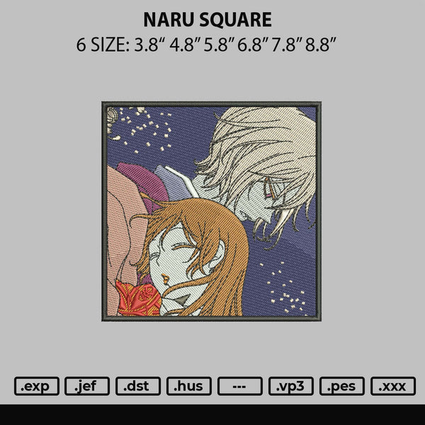 Naru Square Embroidery File 6 sizes