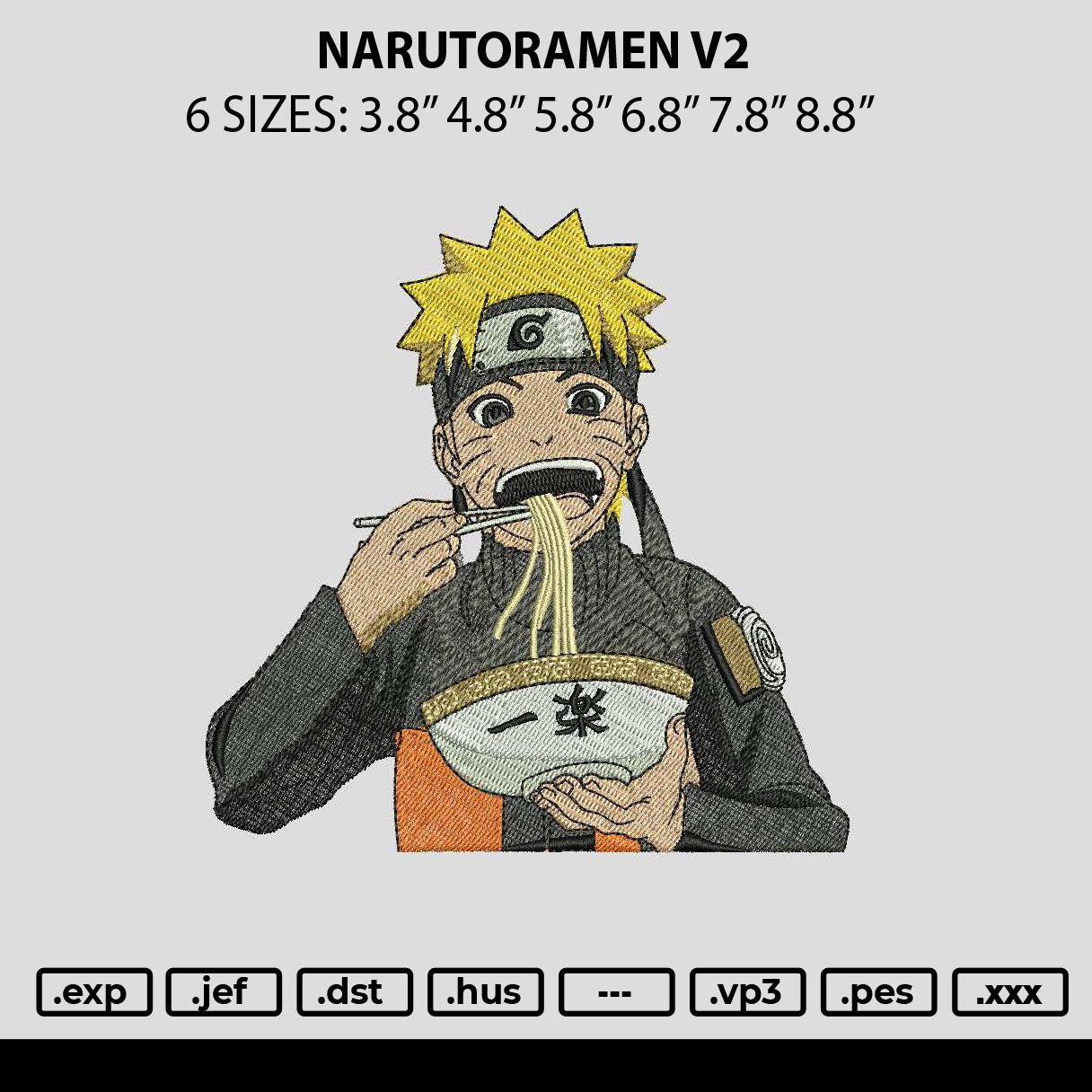 Narutoramen V2 Embroidery File 6 sizes