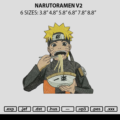 Narutoramen V2 Embroidery File 6 sizes