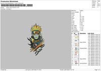 Naruto With Kurama Embroidery File 4 sizes